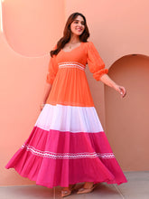 Triple-Tone Elegance Gown