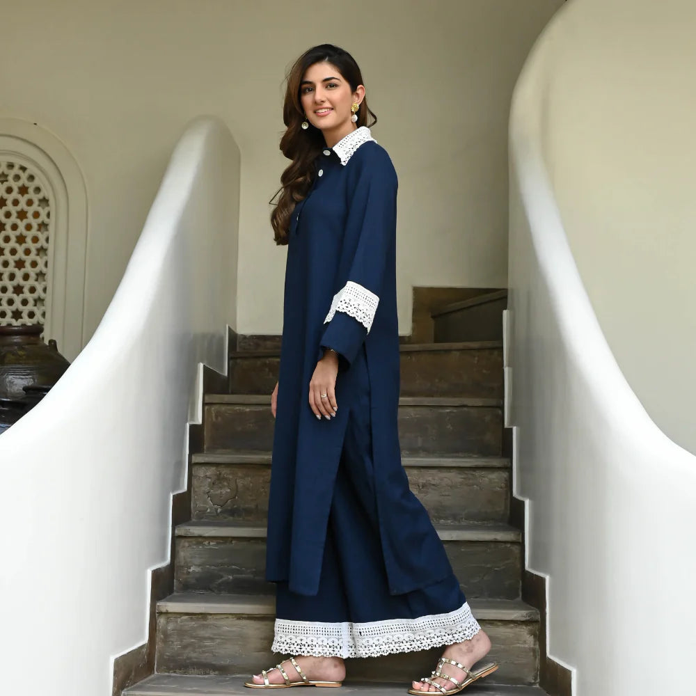 Beautiful Navy-Blue Co-Ord Set