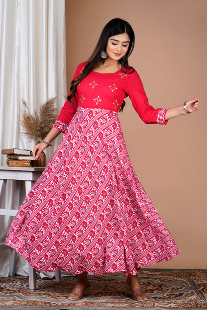 Printed Anarkali Gown