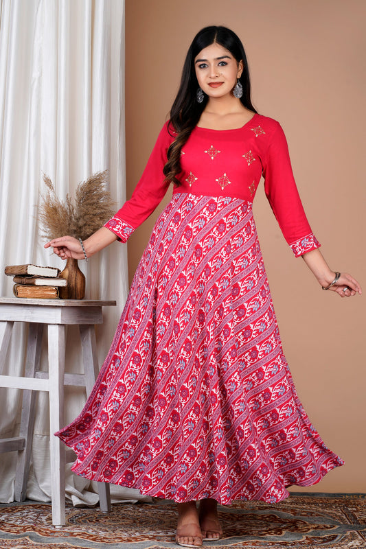 Printed Anarkali Gown