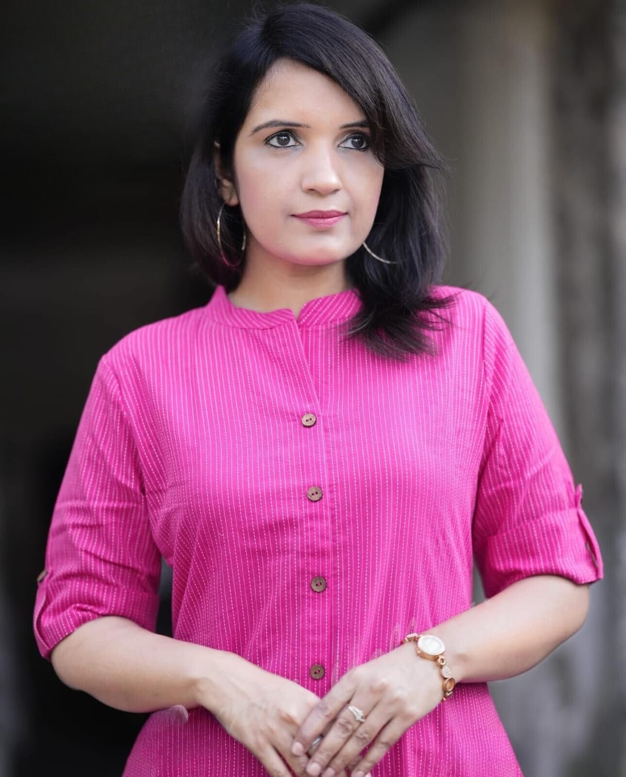 Pink Katha Cotton Kurta and Palazzo Set