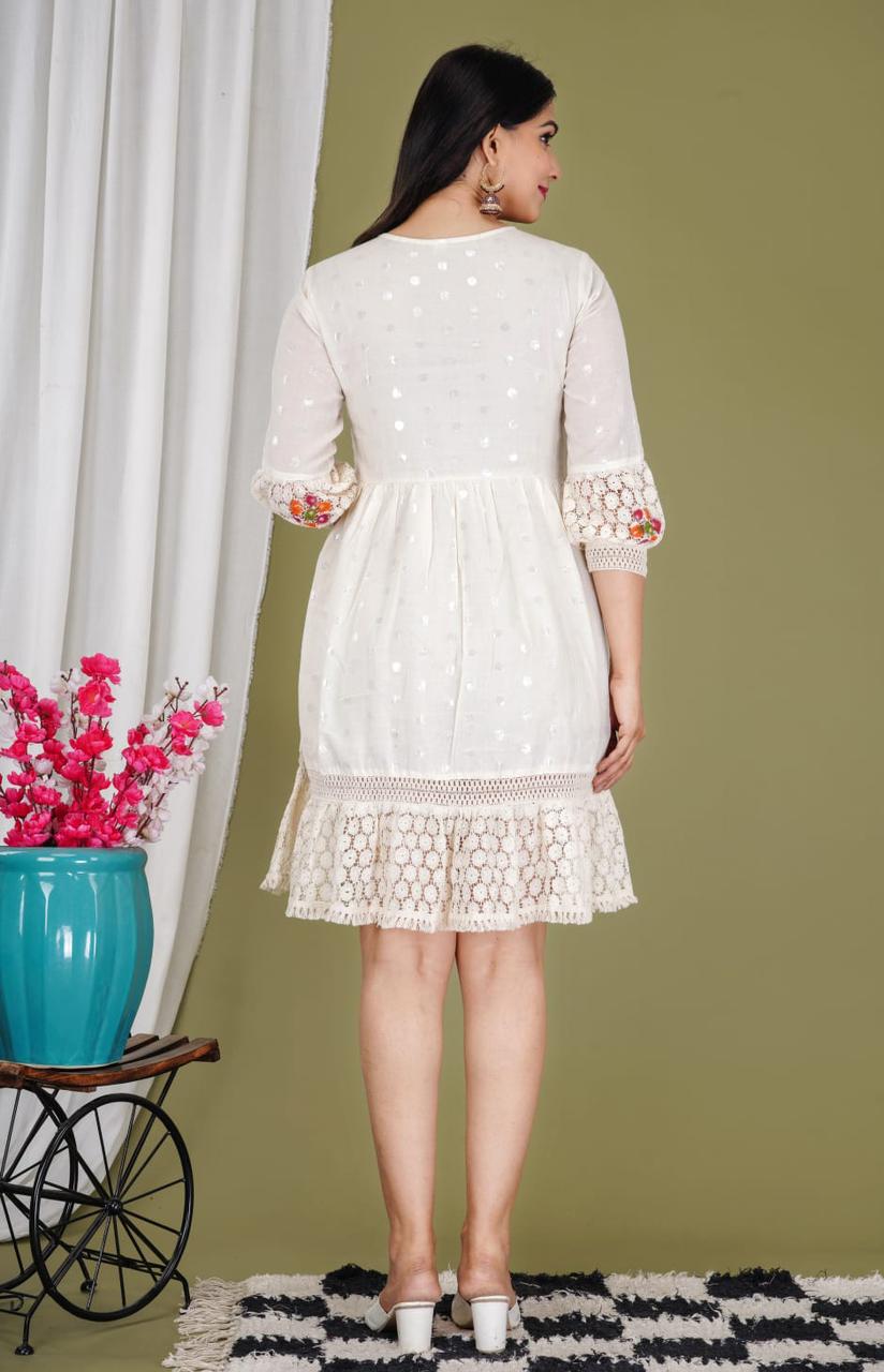 White Rock Brush Printed Tunic Dress